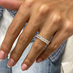 Stunning 1.46 CT Emerald Moissanite Stones Half Eternity Wedding Bands 3