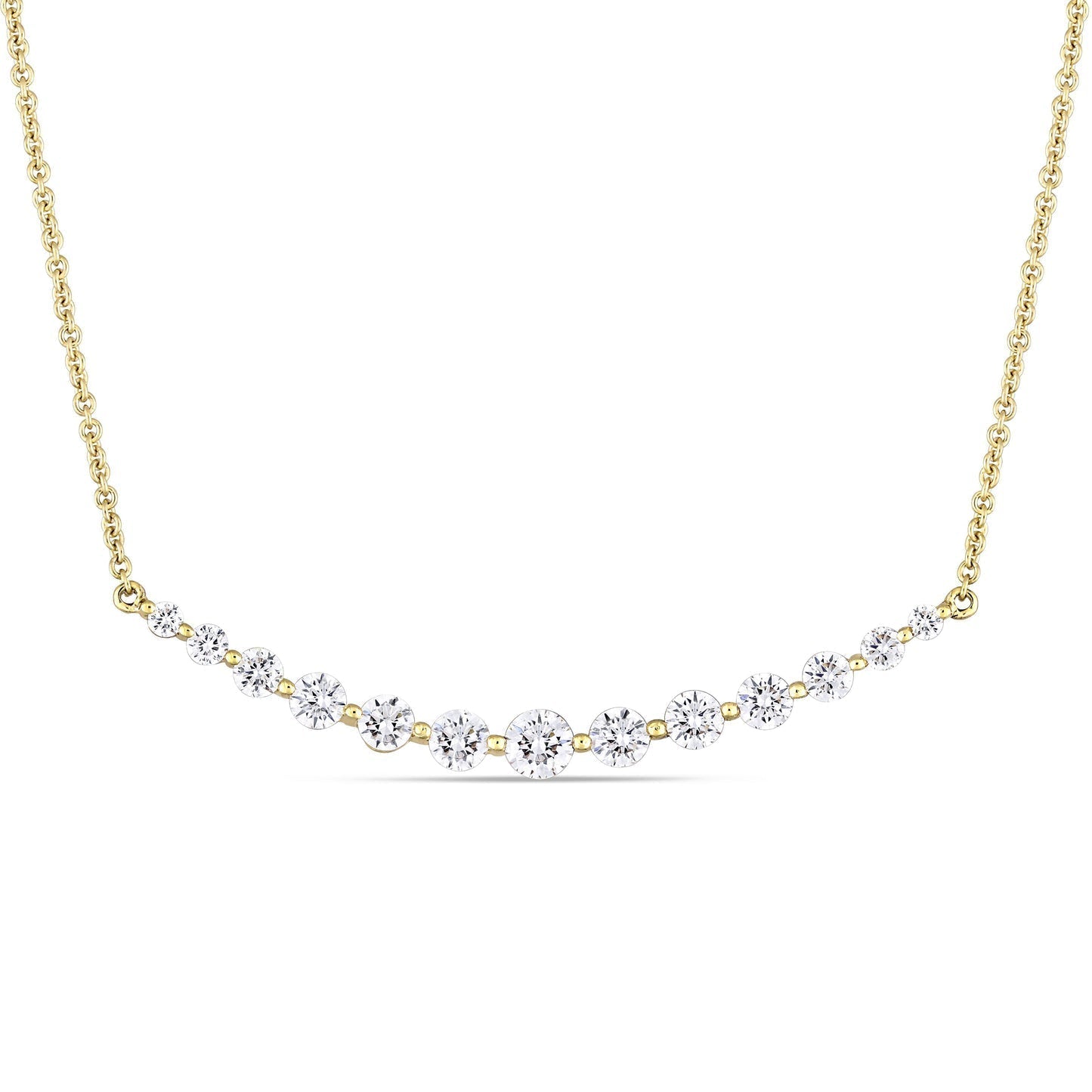 Round Cut Cubic Zirconia in 925 Sterling Silver Necklace 10
