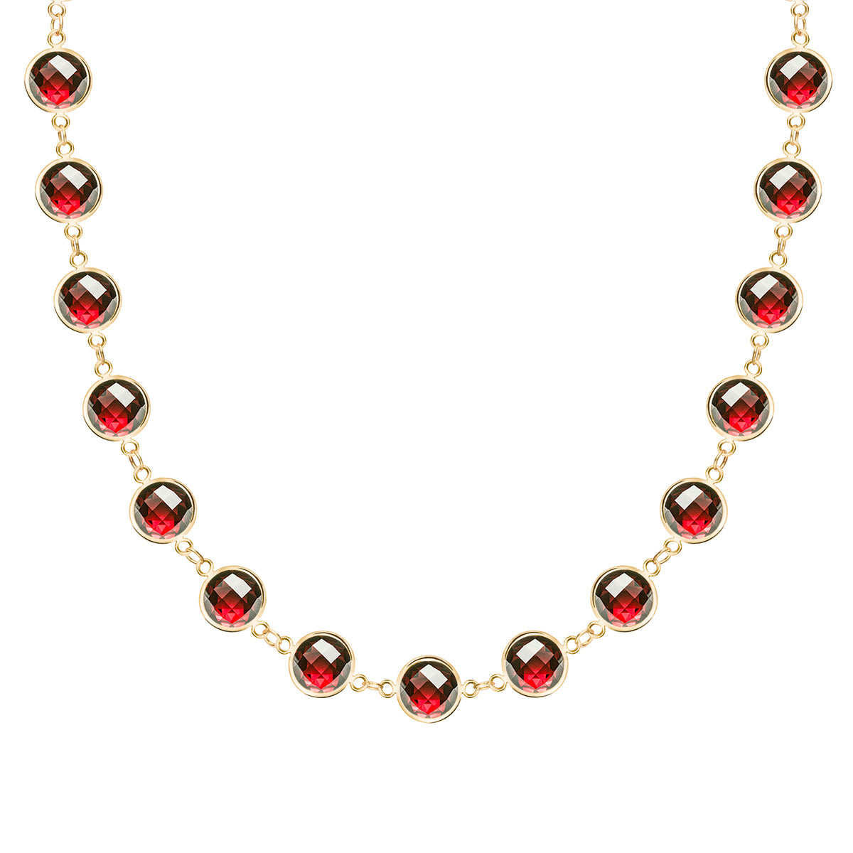 15.38 TCW Round Garnet Lab Made Diamond- January Birthstone Necklace 1