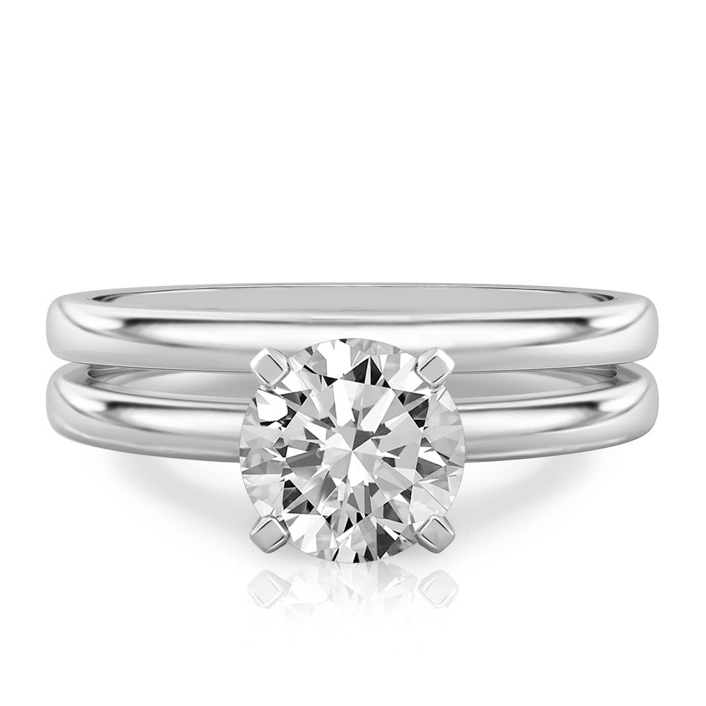 Stunning 1.0- 2.0 CT Round Moissanite Engagement Ring with Solitaire Design 2
