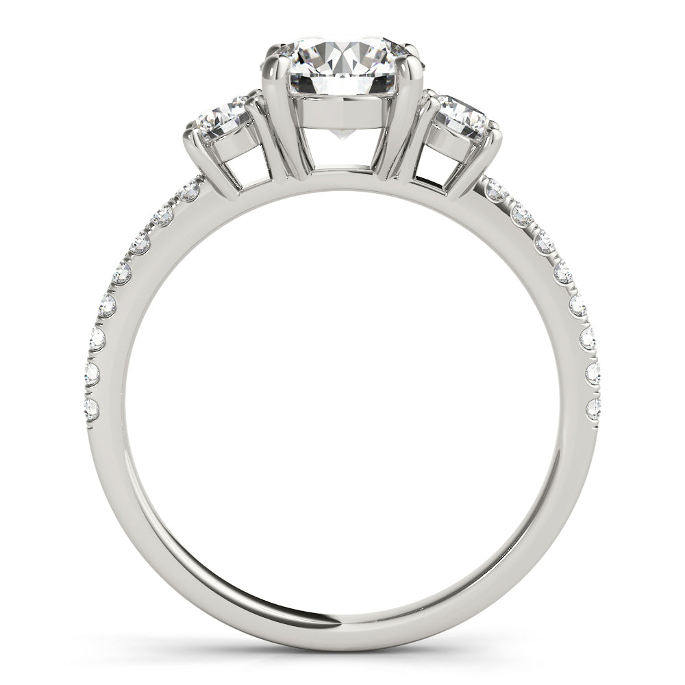 Stunning 0.50-1.50 CT Round Moissanite Engagement Ring With Three Stone & Pave Design 3