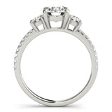 Stunning 0.50-1.50 CT Round Moissanite Engagement Ring With Three Stone & Pave Design 3