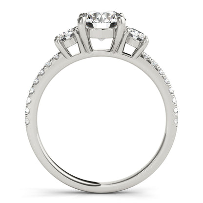 Stunning 0.50-1.50 CT Round Moissanite Engagement Ring With Three Stone & Pave Design 3