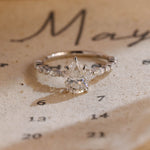 4.0 CT Pear Shaped Moissanite Engagement Ring With Pave Accents 1