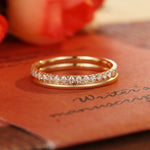 0.3 TCW Round Cut Moissanite Bridal Wedding Band With Pave Accent 4