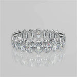 Stunning 2.50 TCW Oval Moissanite Stones Full Eternity Wedding Bands 4