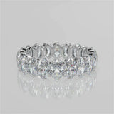 Stunning 2.50 TCW Oval Moissanite Stones Full Eternity Wedding Bands 4