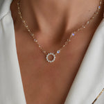 9.36 TCW Round Moonstone Lab Made Diamond-June Birthstone Pendent Necklace 6