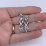 Round Cut Cubic Zirconia in 925 Sterling Silver Earrings 4