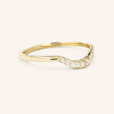 Stunning 0.2 TCW Round Moissanite Stones Curved Wedding Bands 2
