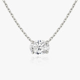 0.25 CT-1.0 CT Oval Solitaire CVD F/VS Diamond Necklace 1