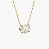 0.25 CT-1.0 CT Oval Solitaire CVD F/VS Diamond Necklace 5