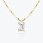 0.25 CT-1.0 CT Emerald Solitaire CVD F/VS Diamond Necklace 4