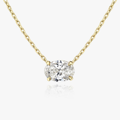 0.25 CT-1.0 CT Oval Solitaire CVD F/VS Diamond Necklace 4