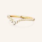 Stunning 0.2 TCW Round Moissanite Stones Curved Wedding Bands 2