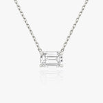 0.25 CT-1.0 CT Emerald Solitaire CVD F/VS Diamond Necklace 1