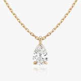 0.25 CT-1.0 CT Pear Solitaire CVD F/VS Diamond Necklace 4