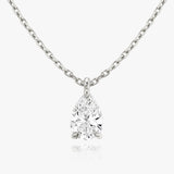 0.25 CT-1.0 CT Pear Solitaire CVD F/VS Diamond Necklace 1