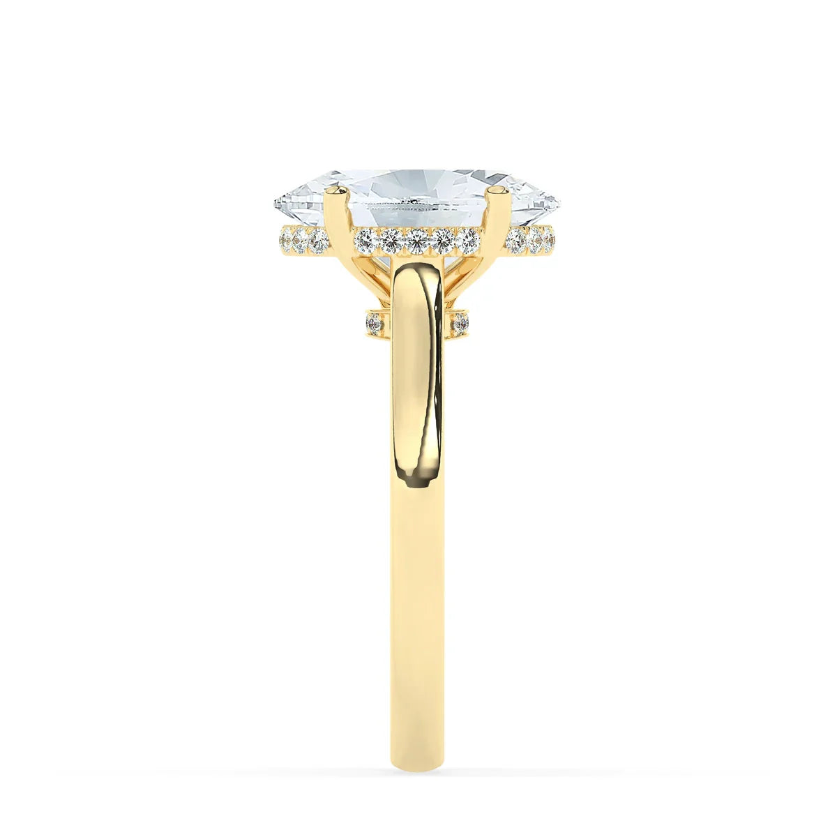 Stunning 3.0 CT Oval Moissanite Engagement Ring with Double Hidden Halo Design 5