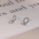 0.50 TCW Round Cut Moissanite Flower Shape Earrings in Gold 7