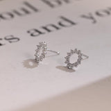 0.50 TCW Round Cut Moissanite Flower Shape Earrings in Gold 7