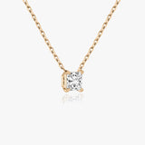 0.25 CT-1.0 CT Princess Solitaire CVD F/VS Diamond Necklace 7