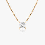 0.25 CT-1.0 CT Princess Solitaire CVD F/VS Diamond Necklace 8