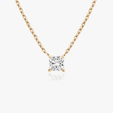 0.25 CT-1.0 CT Princess Solitaire CVD F/VS Diamond Necklace 8
