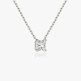 0.25 CT-1.0 CT Princess Solitaire CVD F/VS Diamond Necklace 2