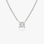 0.25 CT-1.0 CT Princess Solitaire CVD F/VS Diamond Necklace 1