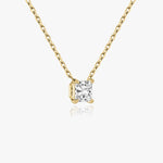 0.25 CT-1.0 CT Princess Solitaire CVD F/VS Diamond Necklace 5
