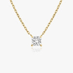 0.25 CT-1.0 CT Princess Solitaire CVD F/VS Diamond Necklace 4