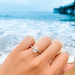 Stunning 1.5 CT Pear Moissanite Engagement Ring Pave Design 8