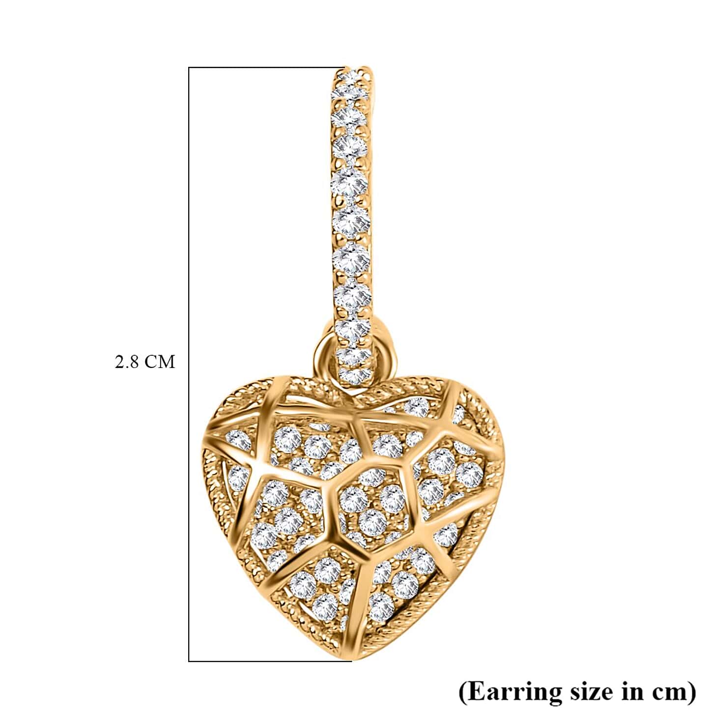 Round Cut Cubic Zirconia in 925 Sterling Silver Earrings 5