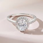 Stunning 1.5 CT Oval Moissanite Engagement Ring with Pave & Halo Design 3