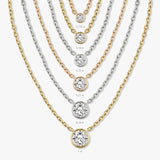 0.10 CT-1.0 CT Round Bezel Solitaire CVD F/VS Diamond Necklace 11