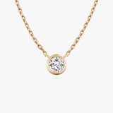 0.10 CT-1.0 CT Round Bezel Solitaire CVD F/VS Diamond Necklace 7