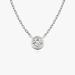 0.10 CT-1.0 CT Round Bezel Solitaire CVD F/VS Diamond Necklace 1