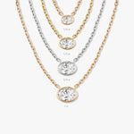0.25 CT-1.0 CT Oval Bezel Solitaire CVD F/VS Diamond Necklace 11