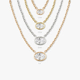 0.25 CT-1.0 CT Oval Bezel Solitaire CVD F/VS Diamond Necklace 11
