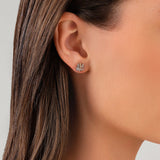 Round Cut Cubic Zirconia in 925 Sterling Silver Earrings 3