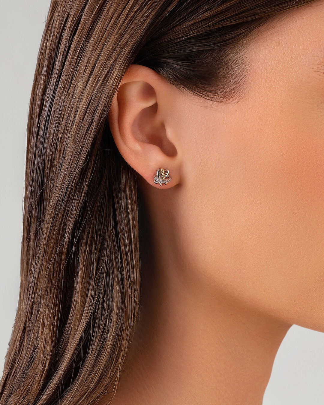 Round Cut Cubic Zirconia in 925 Sterling Silver Earrings 3