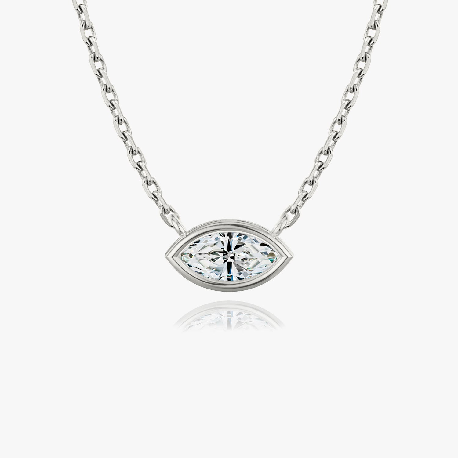 0.25-1.0 CT Marquise Bezel Solitaire CVD F/VS Diamond Necklace 1