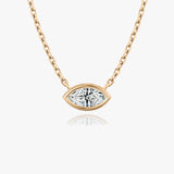 0.25-1.0 CT Marquise Bezel Solitaire CVD F/VS Diamond Necklace 7