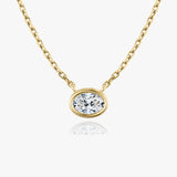 0.25 CT-1.0 CT Oval Bezel Solitaire CVD F/VS Diamond Necklace 4