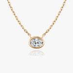 0.25 CT-1.0 CT Oval Bezel Solitaire CVD F/VS Diamond Necklace 8