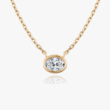 0.25 CT-1.0 CT Oval Bezel Solitaire CVD F/VS Diamond Necklace 8