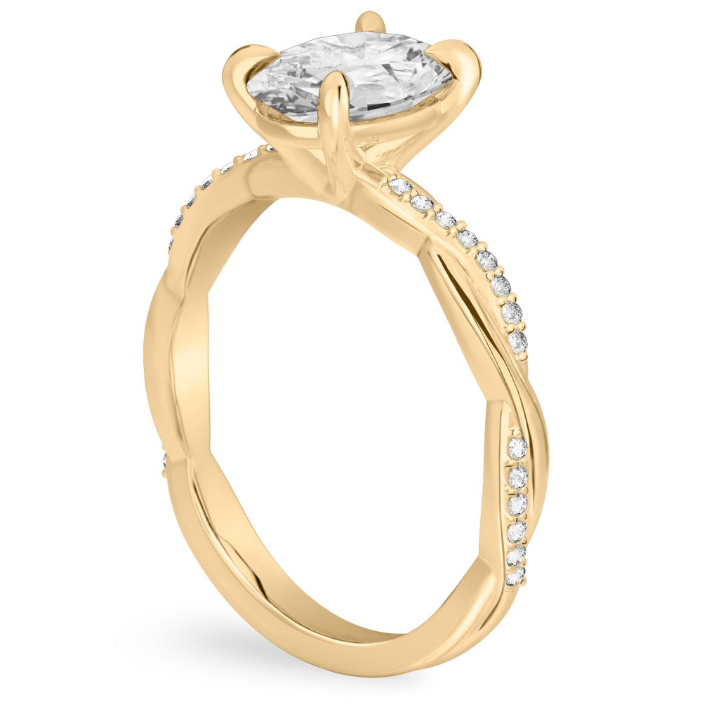 Stunning 1.0- 2.0 CT Oval Moissanite Engagement Ring with Twisted Pave Design 3
