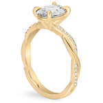 Stunning 1.0- 2.0 CT Oval Moissanite Engagement Ring with Twisted Pave Design 3