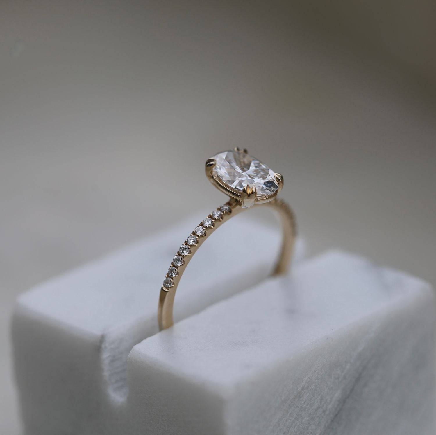 1.21 CT Oval Cut Pave CVD E/VS1 Diamond Engagement Ring 8